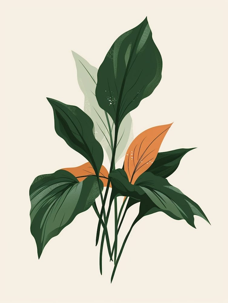 Hosta Plant Minimalist Illustration 3