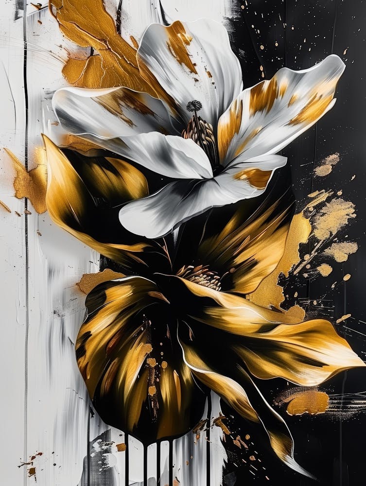 Gold And White Flowers 1