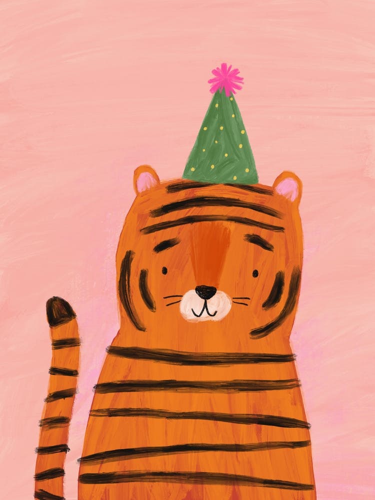 Tiger In A Party Hat