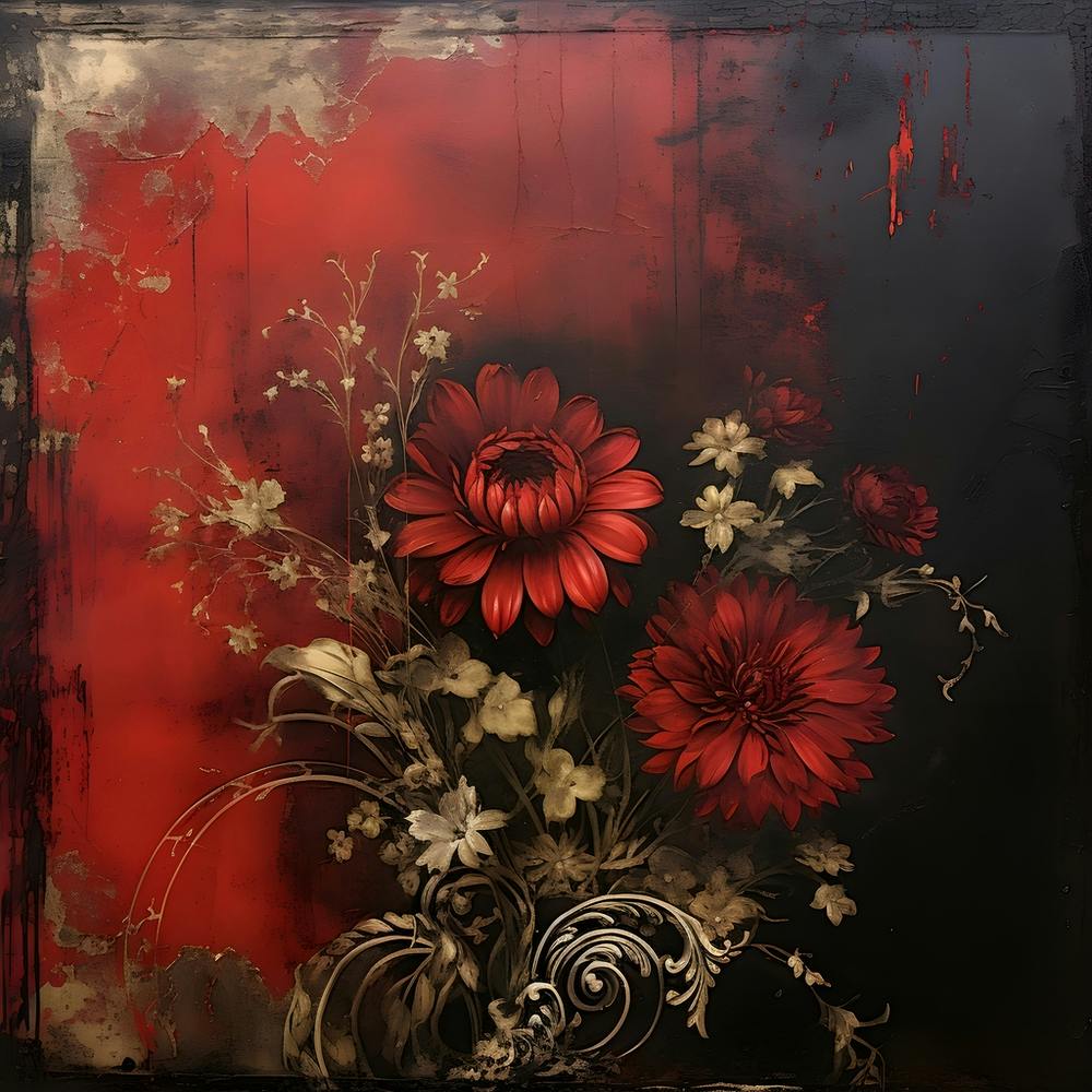 Vintage Dark Flowers 6