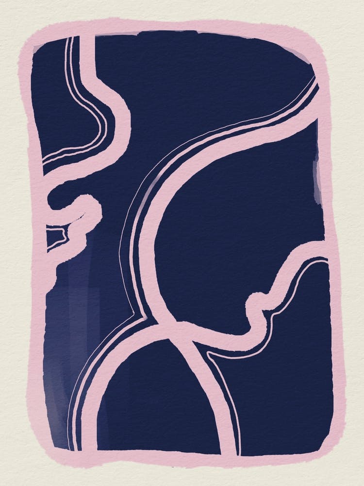 Blue And Pink Abstract Painting 1