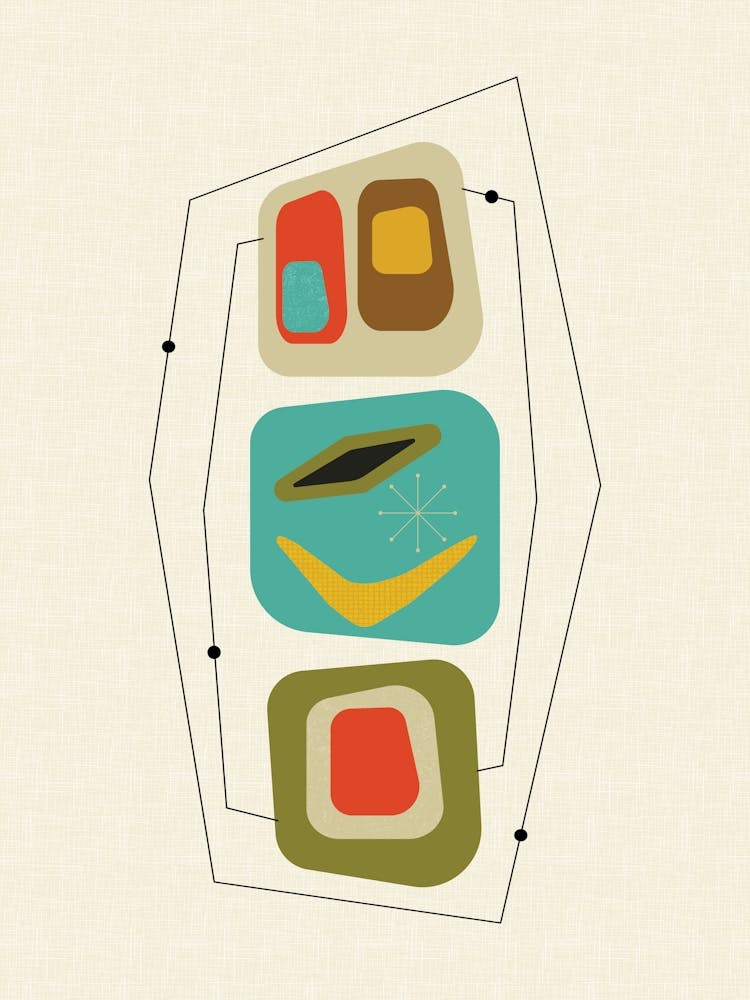 Mid Century Modern Abstract Shapes Pattern 4