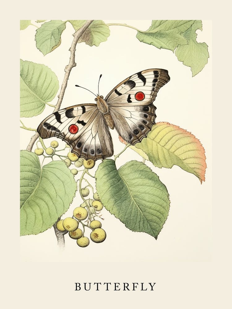 Beatrix Potter Inspired  Animal Watercolour Butterfly 1