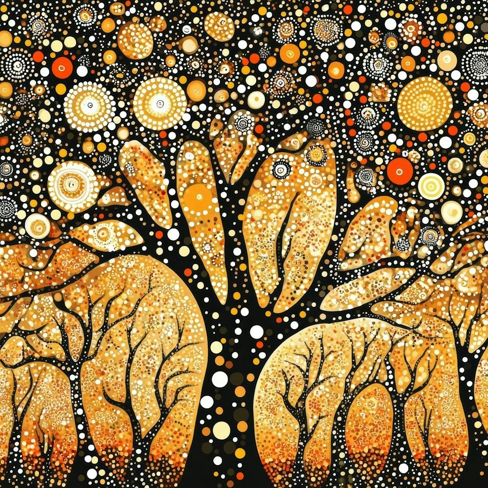 Colorful Dots and Circle of Tree 15