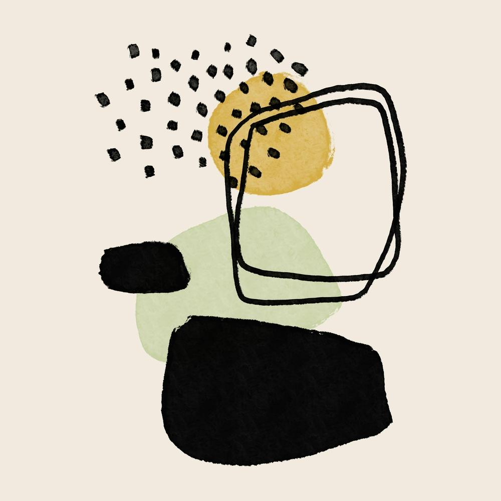 Abstract Brushstrokes And Square Square