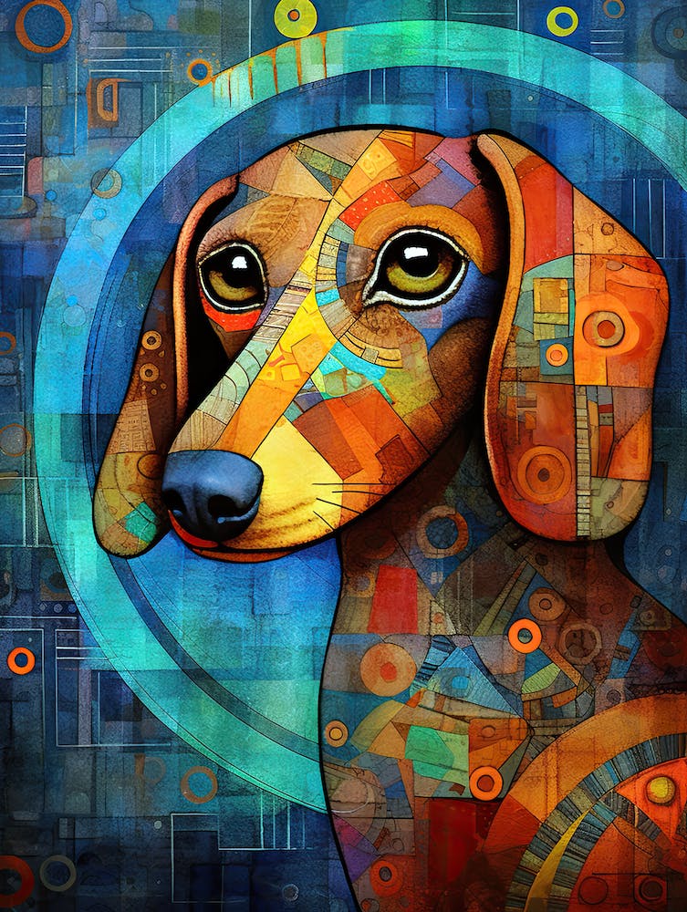 Cute Dachshund dog print 2