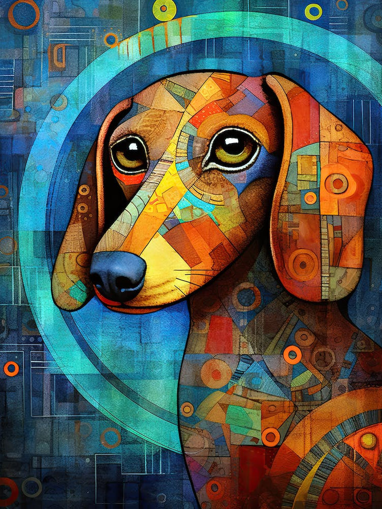 Cute Dachshund dog print 2