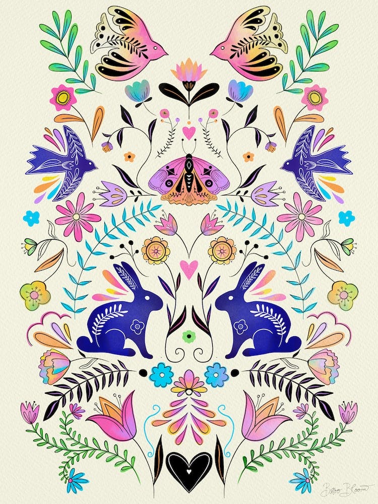 Folk Illustration Bright Joy