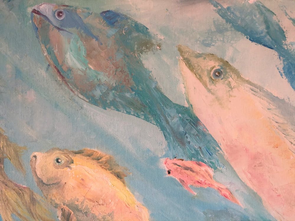 Fish oil canvas 60*80 fragment