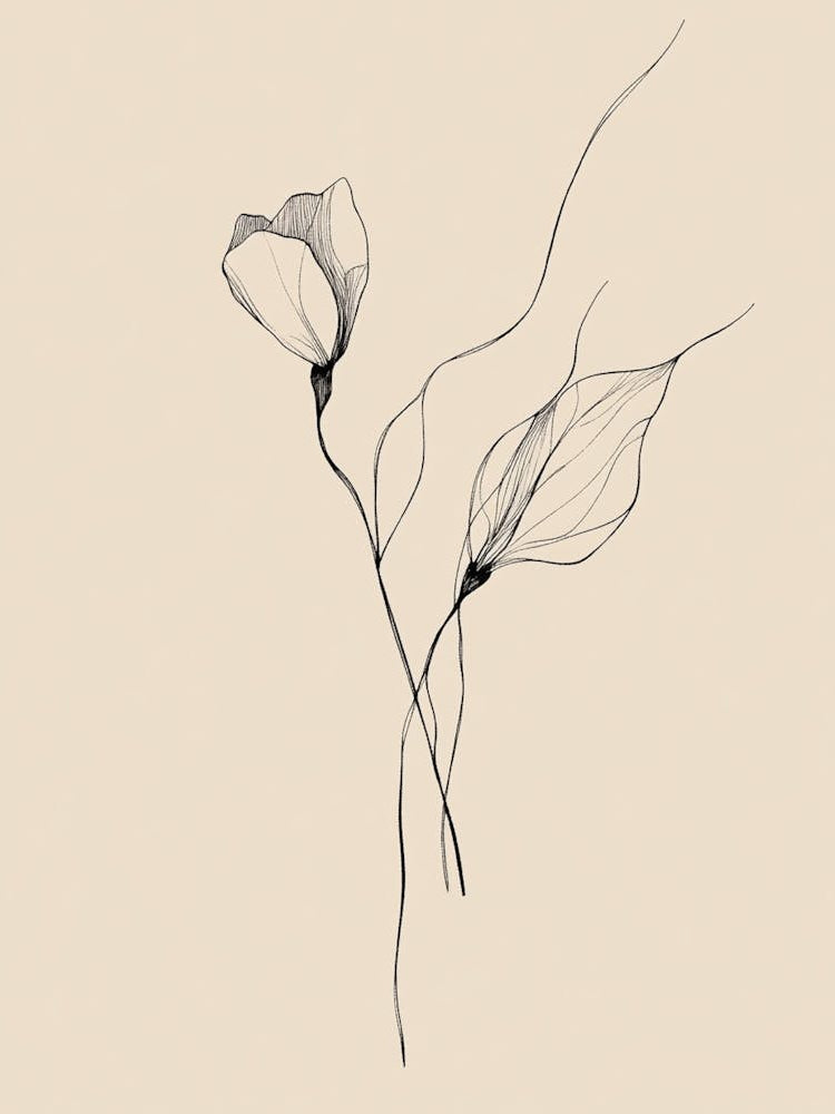 Two Flowers On A Beige Background