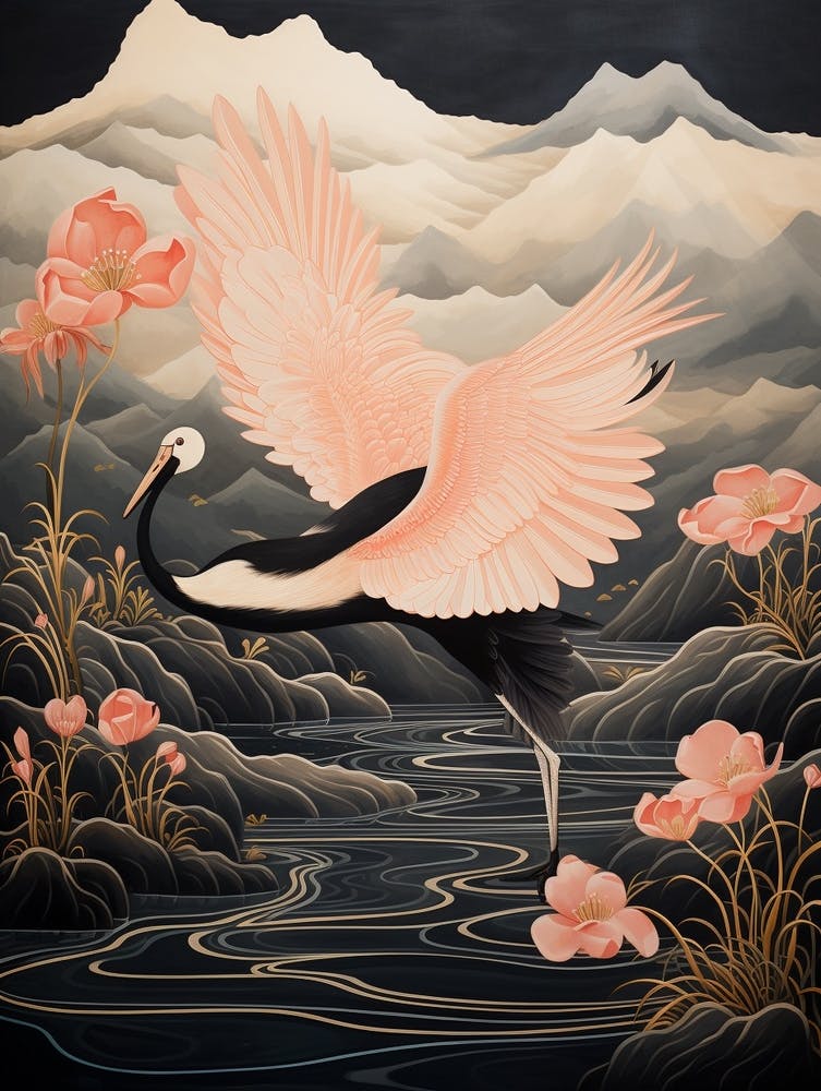 Greater Flamingo 1 Gold Detail Painting