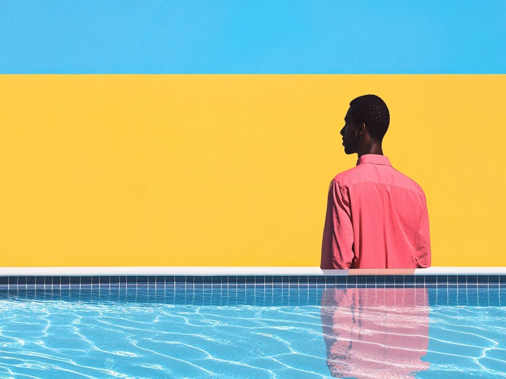 Portrait Of A Man In A Pool
