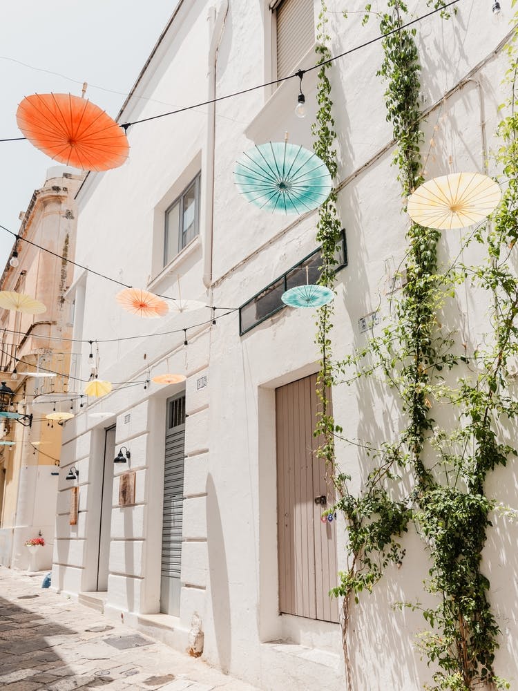 Alleyway With Umbrellas