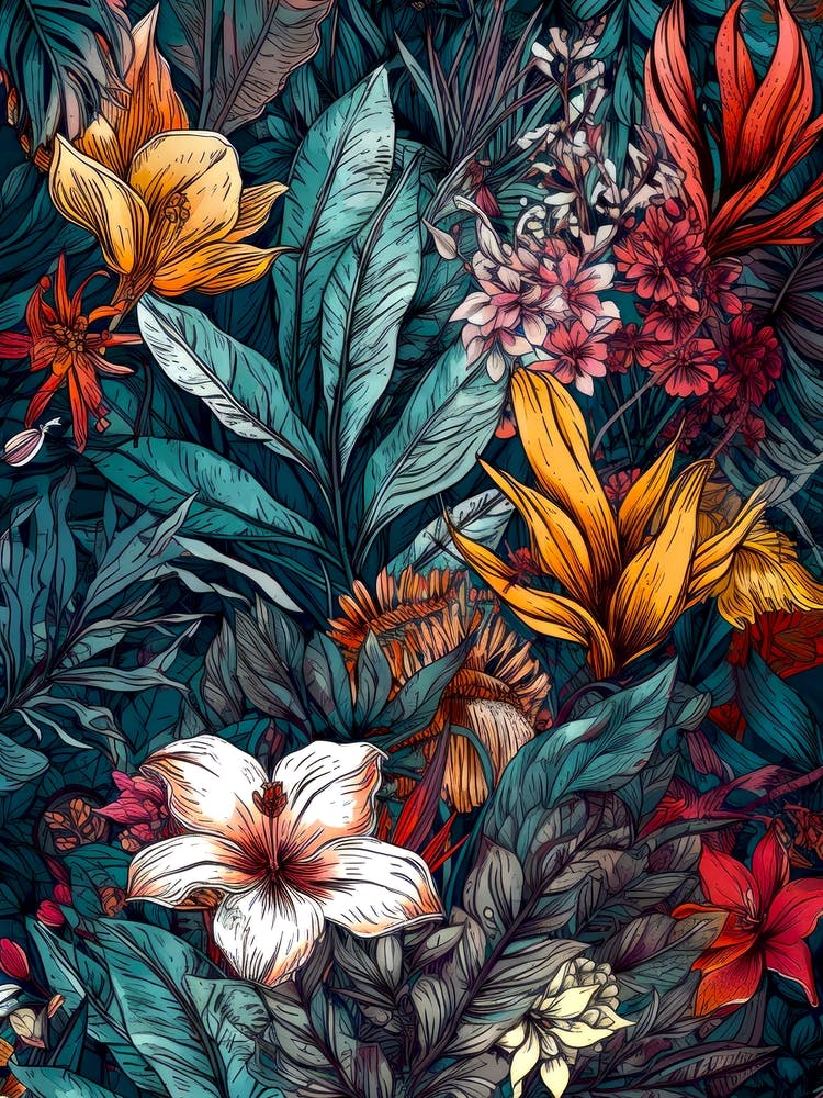 Tropical Floral Pattern flowers nature 2