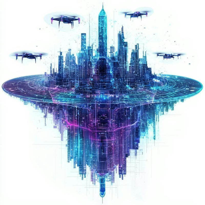 Futuristic Cityscape.Generated AI. Wall