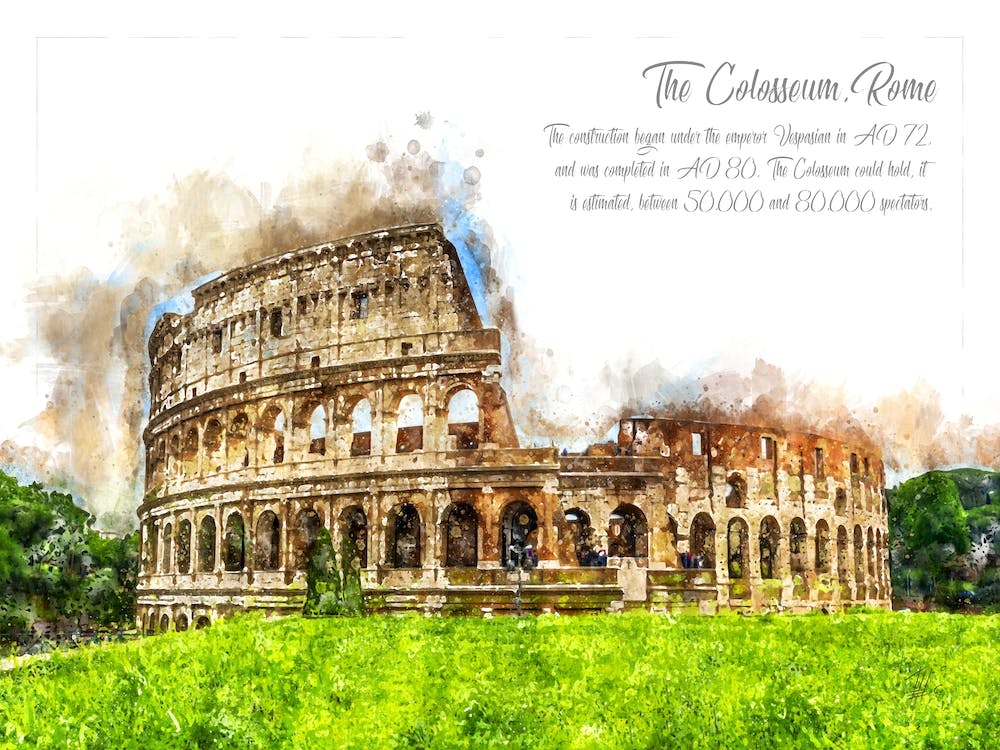 Colosseum, Rome, Aquarelle