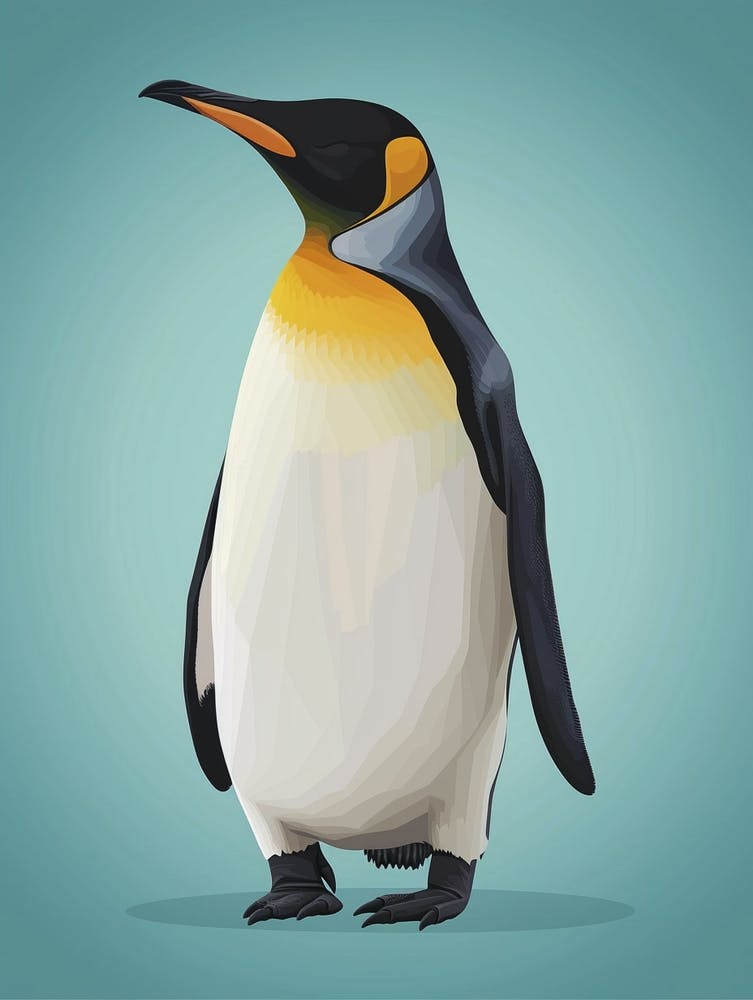 Emperor Penguin Robben Island Minimalist Illustration 1