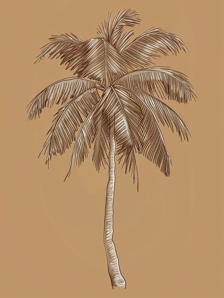 Palm Tree Minimalistic Drawing 3
