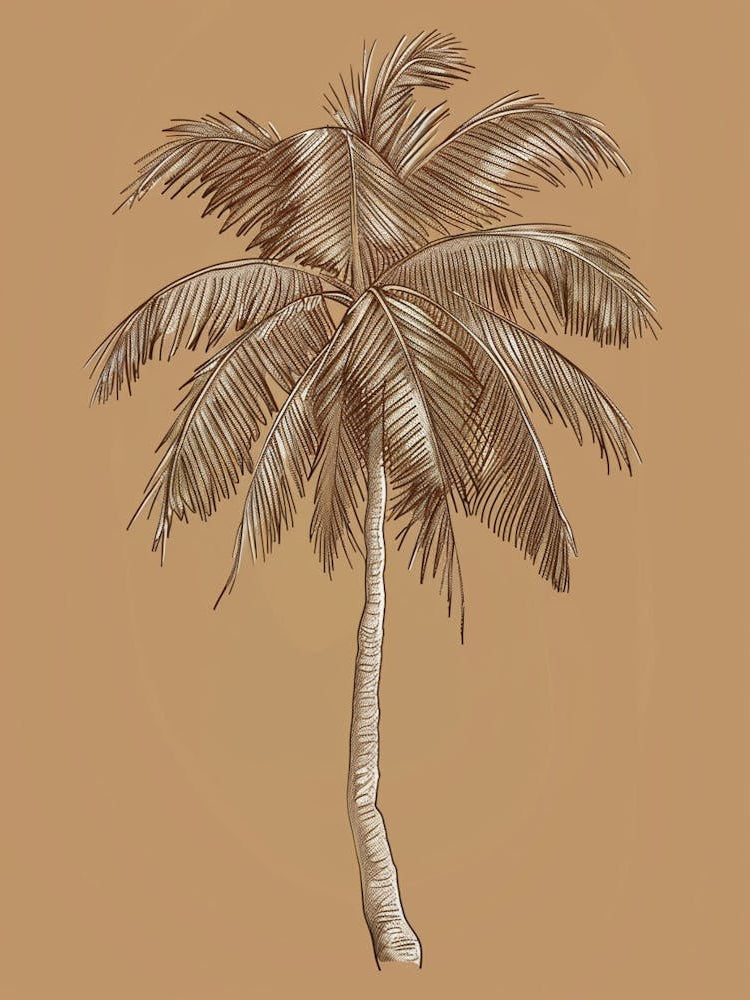 Palm Tree Minimalistic Drawing 3