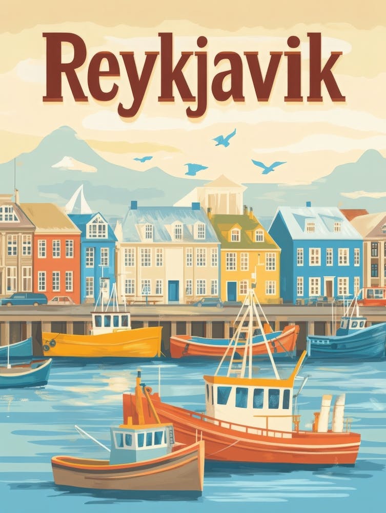 Aihrgdesign A Classic 1960s Travel Poster For Reykjavik 1