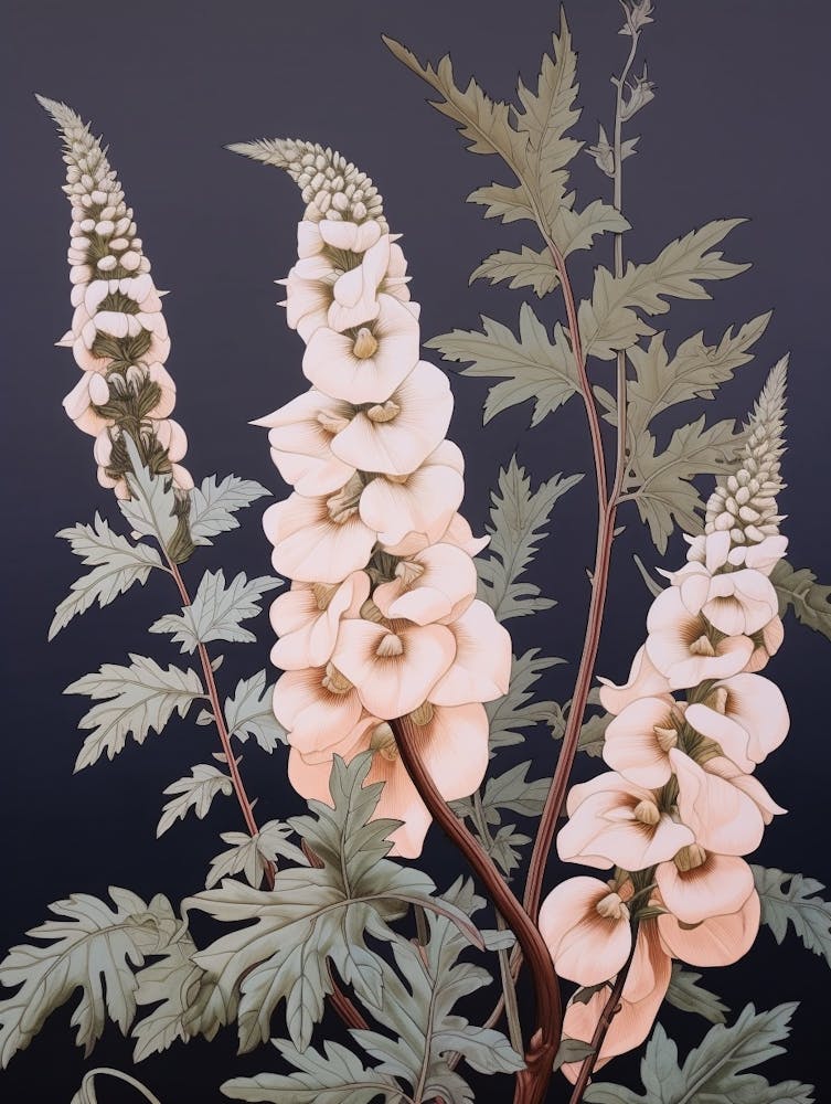 Flower Illustration Aconitum 1