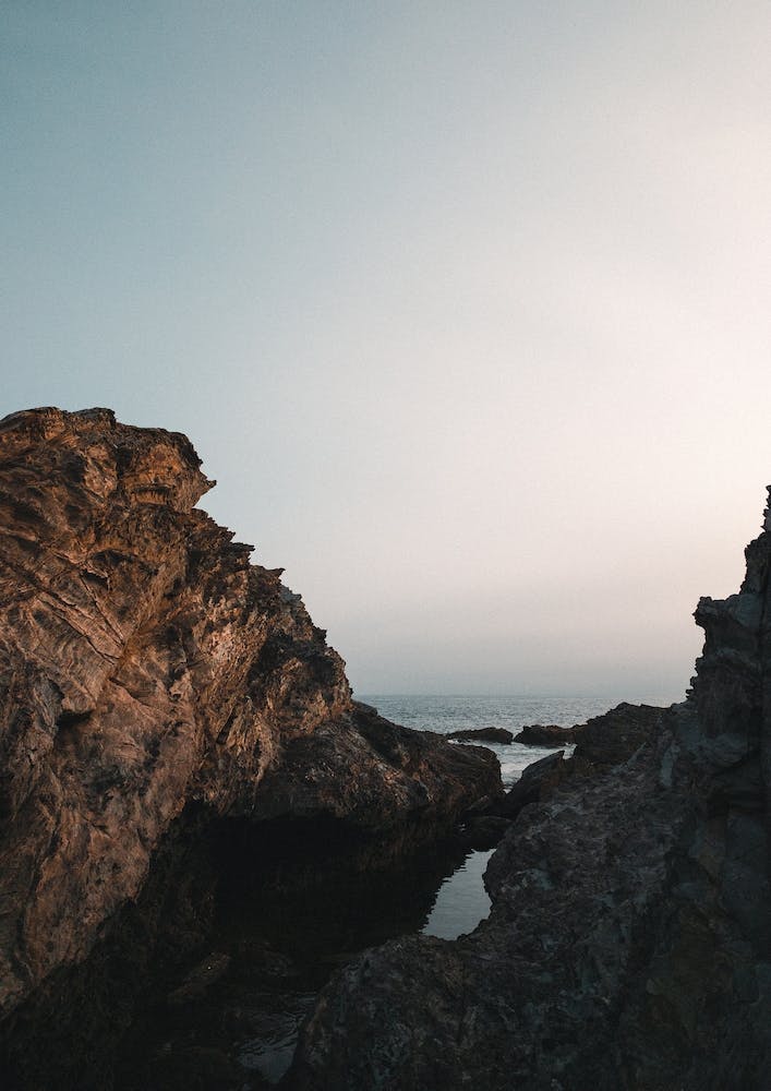 Portugal Sundown Ocean Rocks