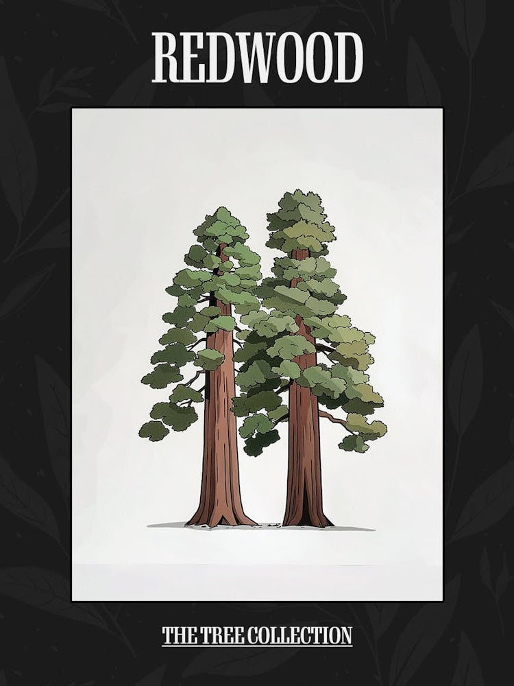 Redwood Tree Pixel Illustration 3 Poster