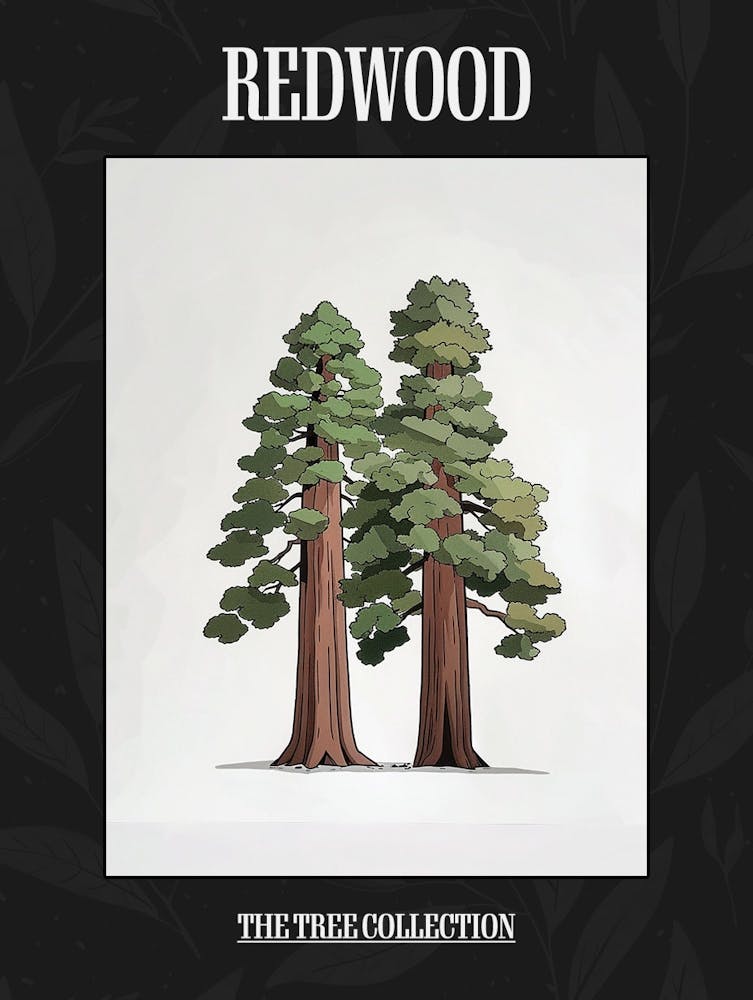 Redwood Tree Pixel Illustration 3 Poster
