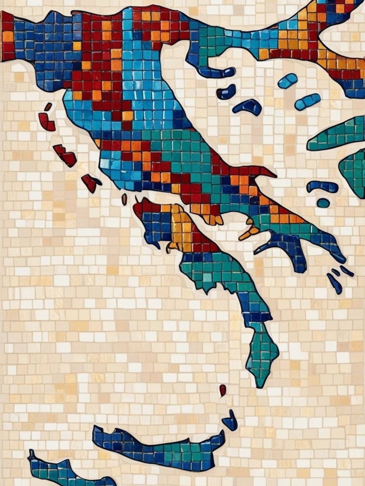 Mosaic Map Of Croatia