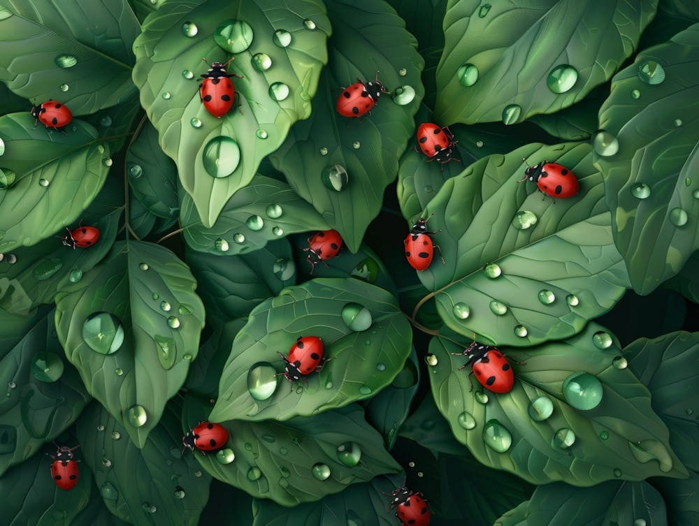 Ladybugs On Leaves