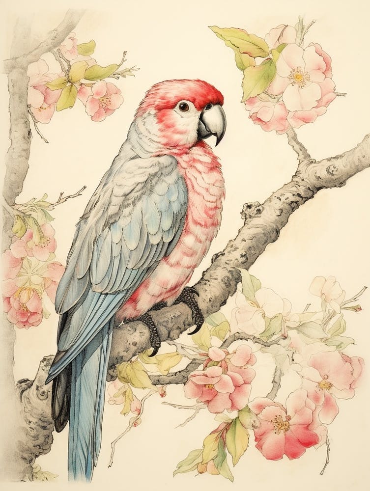 Storybook Animal Watercolour Parrot 1