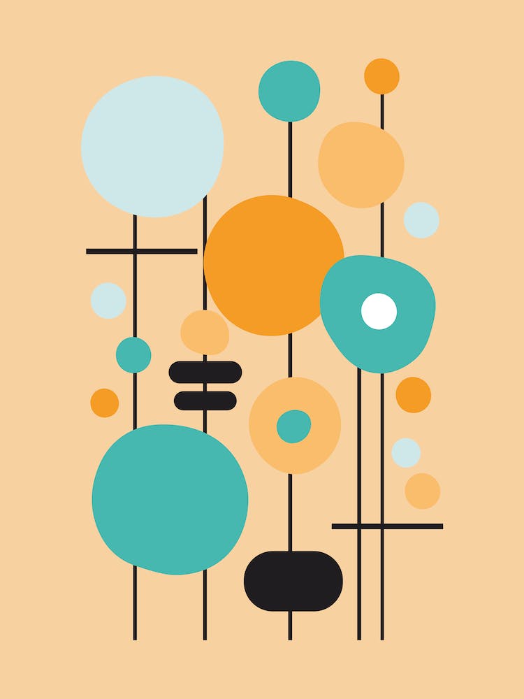 Mid Century Modern Abstract 22 Orange