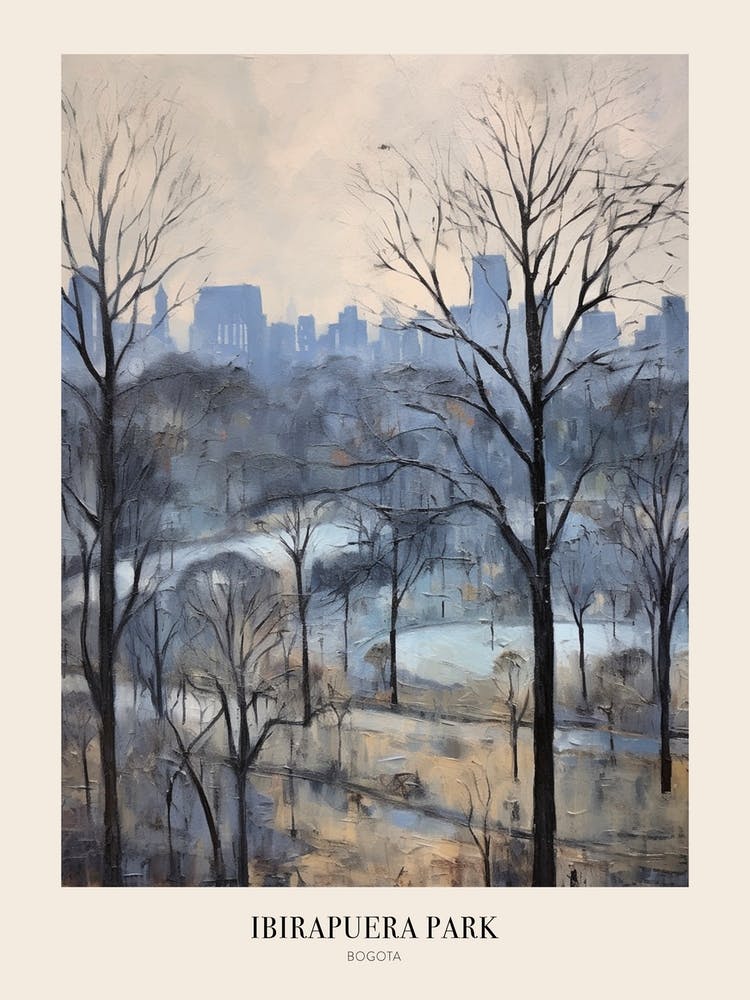 Winter City Park Poster Ibirapuera Park Bogota 1