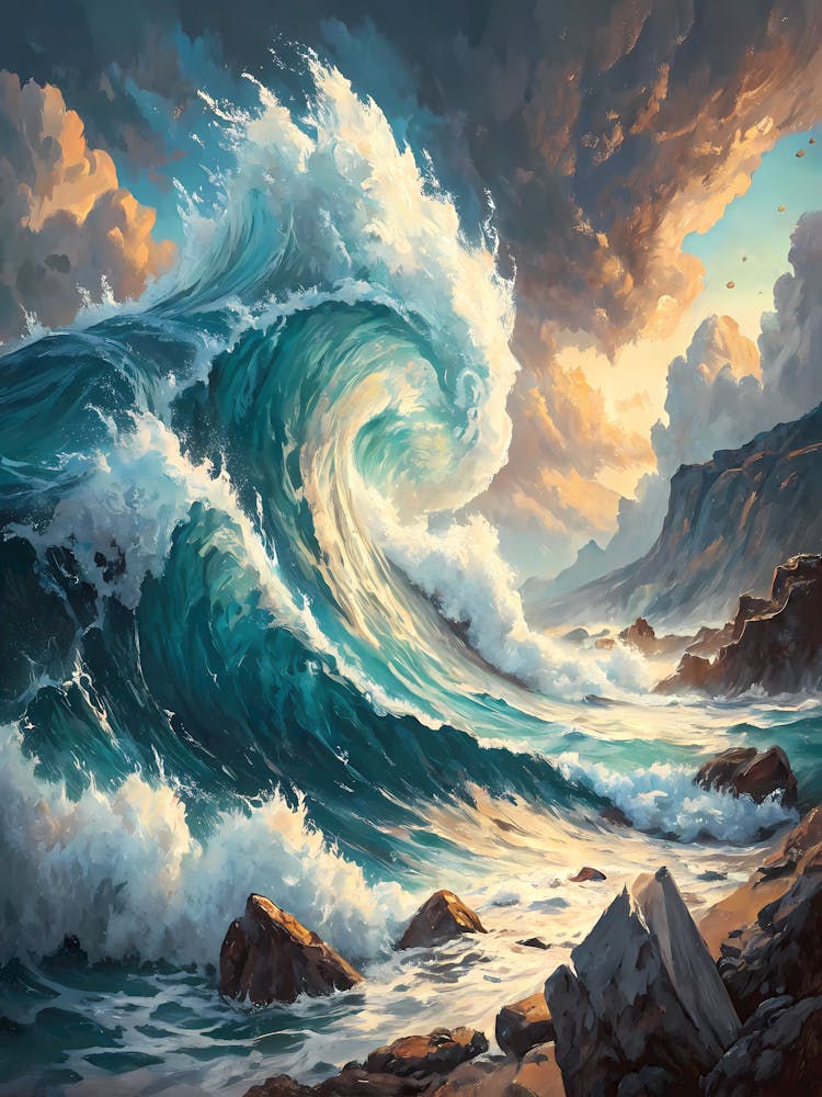 Ocean Wave oil paintig