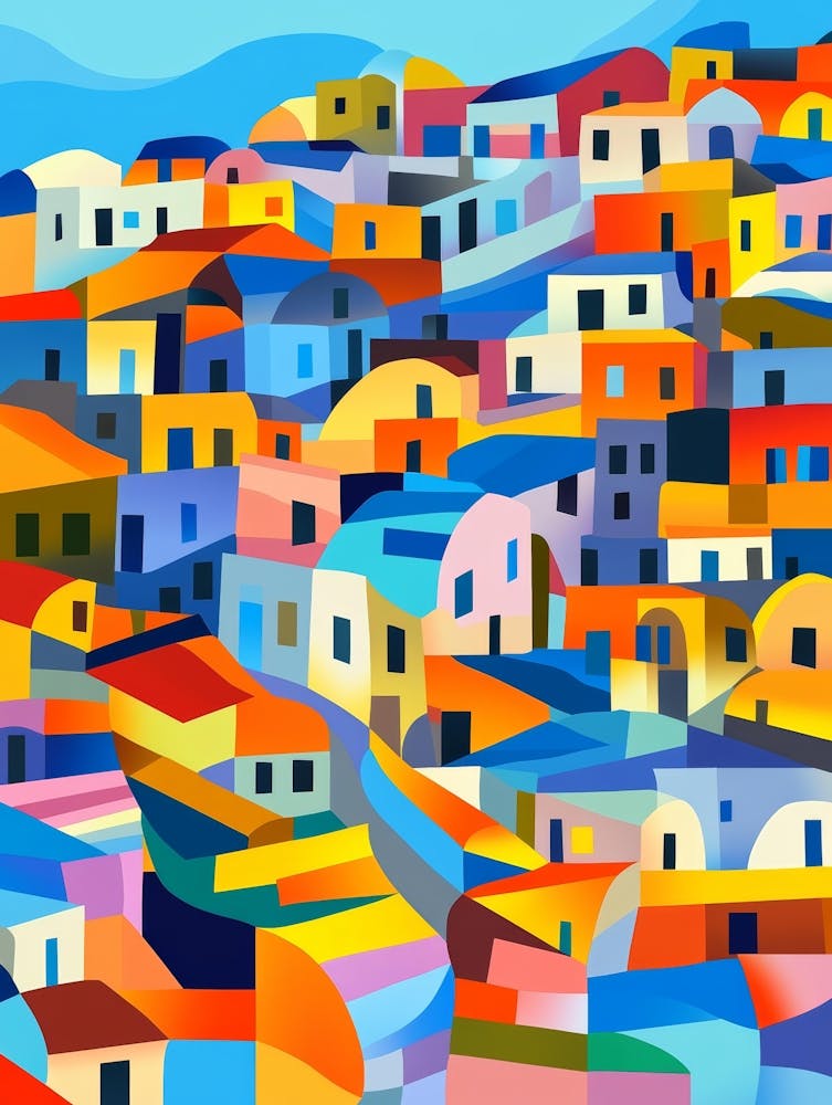 Maisons Colorées En Grèce
