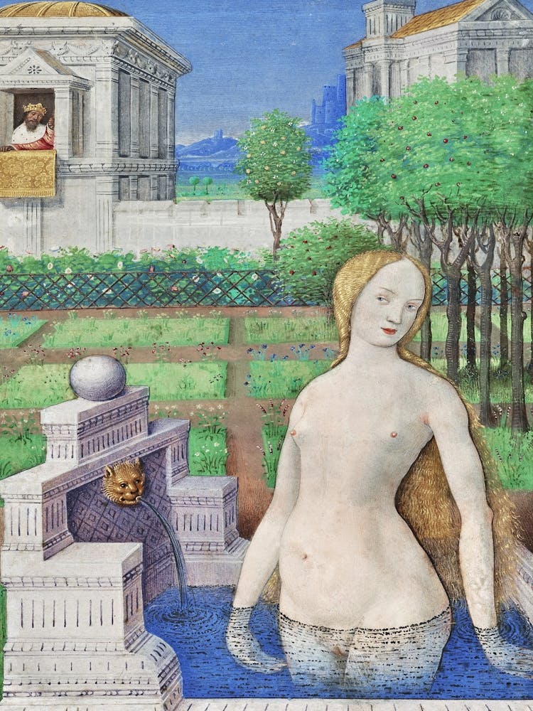 Nude Woman In A Fountain