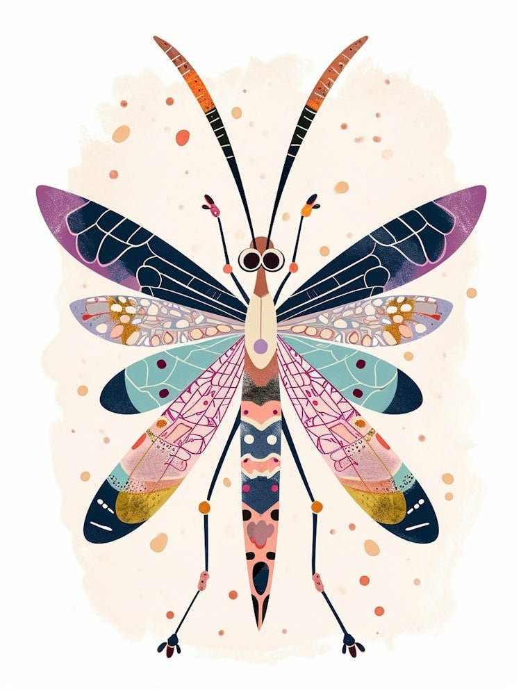 Colourful Insect Illustration Lacewing 4