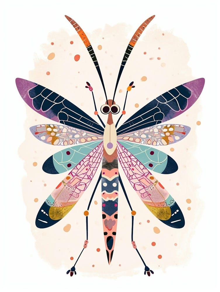 Colourful Insect Illustration Lacewing 4