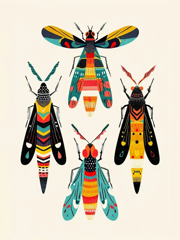 Colourful Insect Illustration Fly 6