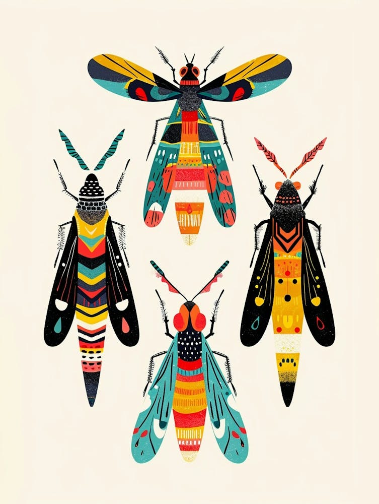 Colourful Insect Illustration Fly 6