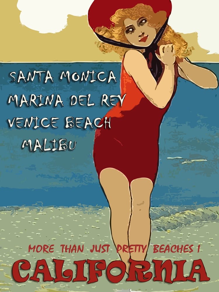 California, Woman In Swimsuit On The Beach