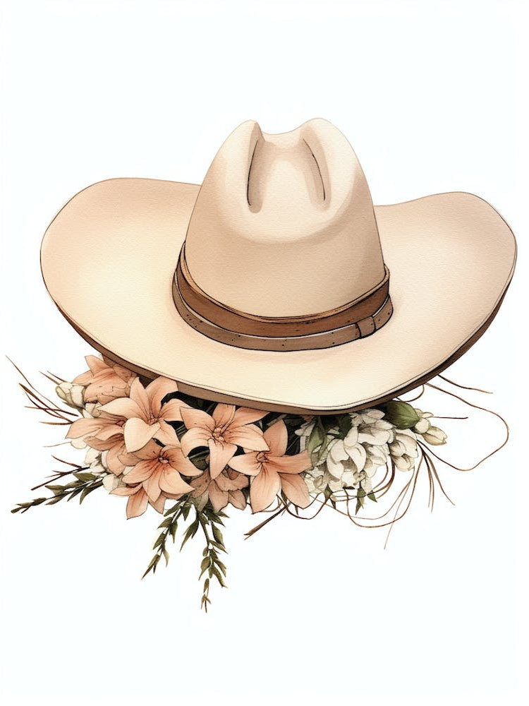 Cowgirl Hat With Flowers 4