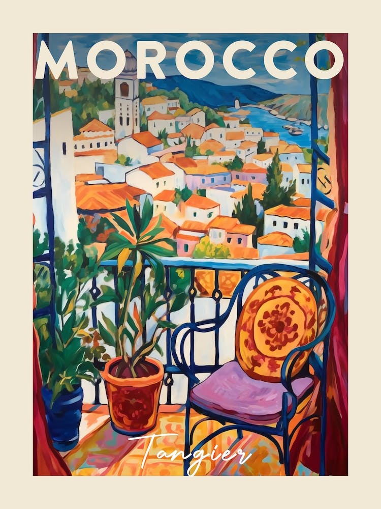 Tangier Morocco 3 Fauvist Painting Travel Poster