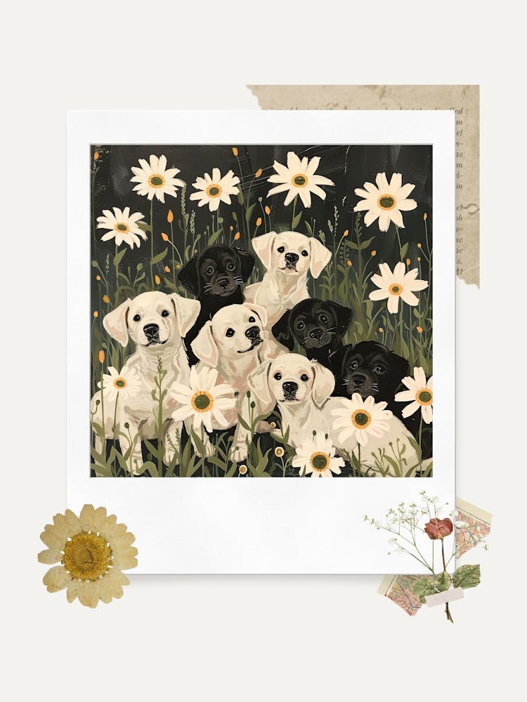 Scrapbook Puppies Fairycore Painting 4