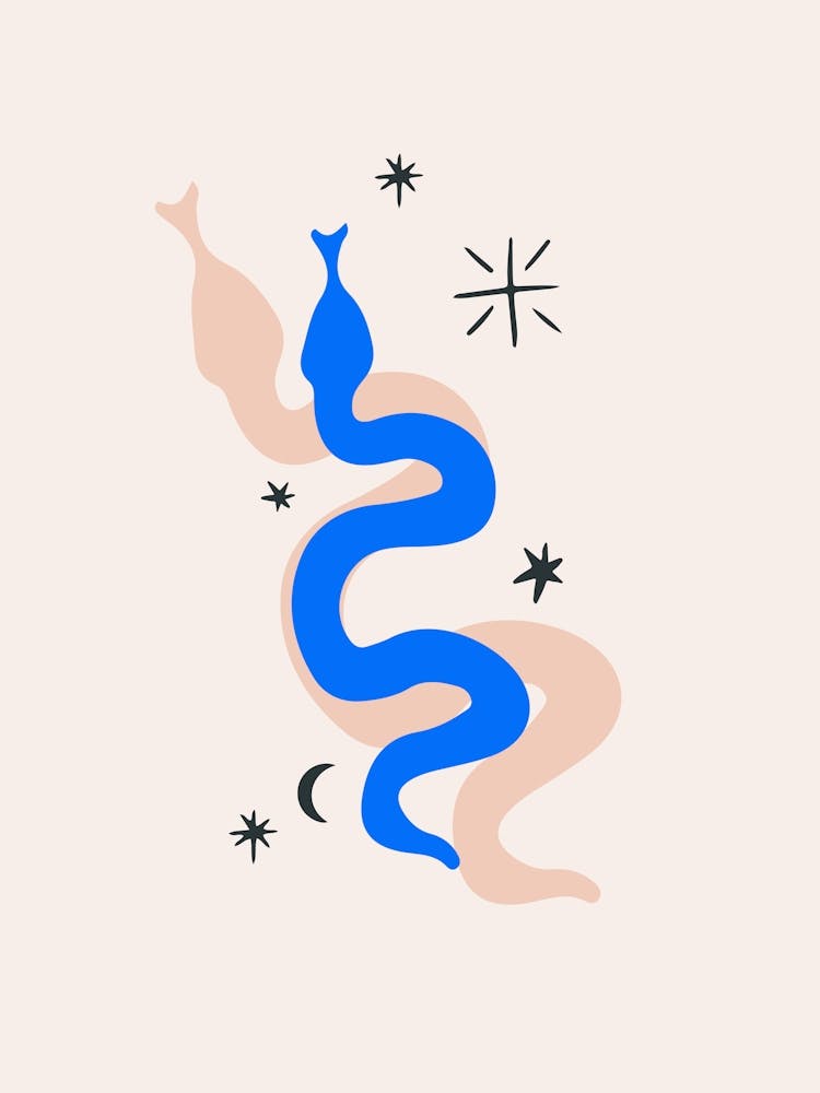 Blue Snake And Stars