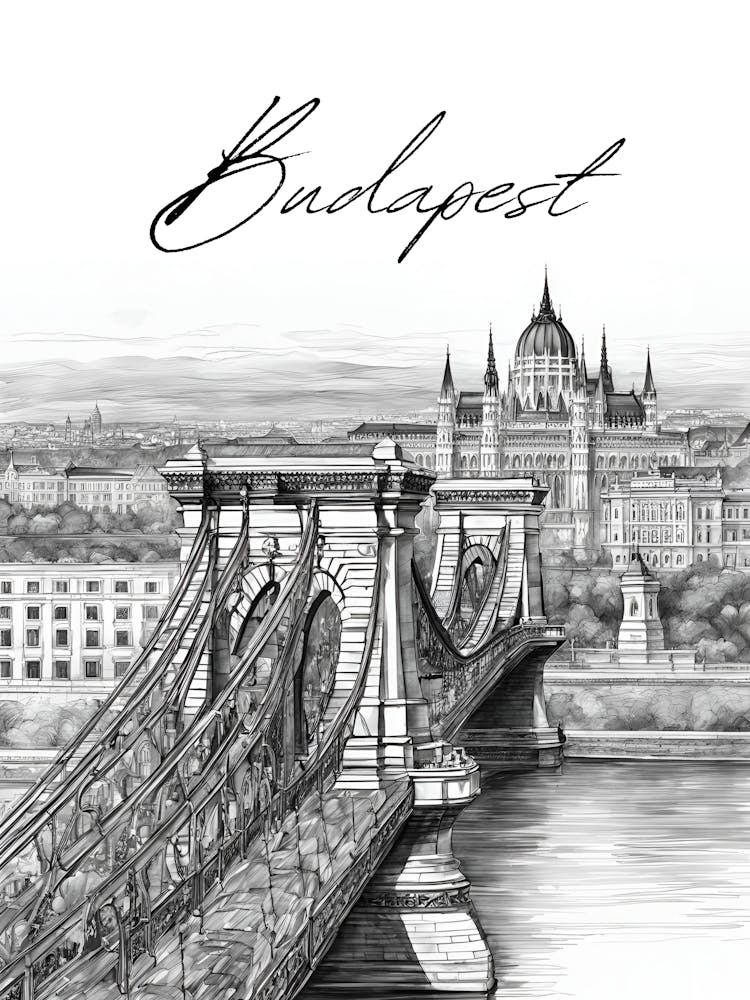 Budapest Monochrome Cityscape