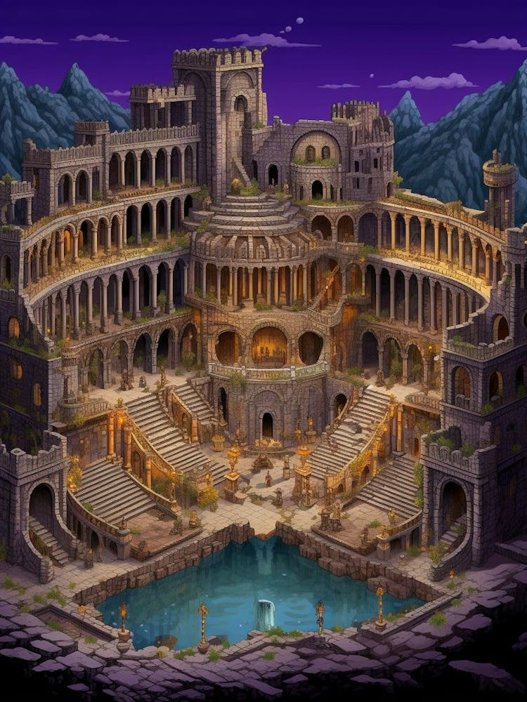 Aspendos Theater Pixel Art 4