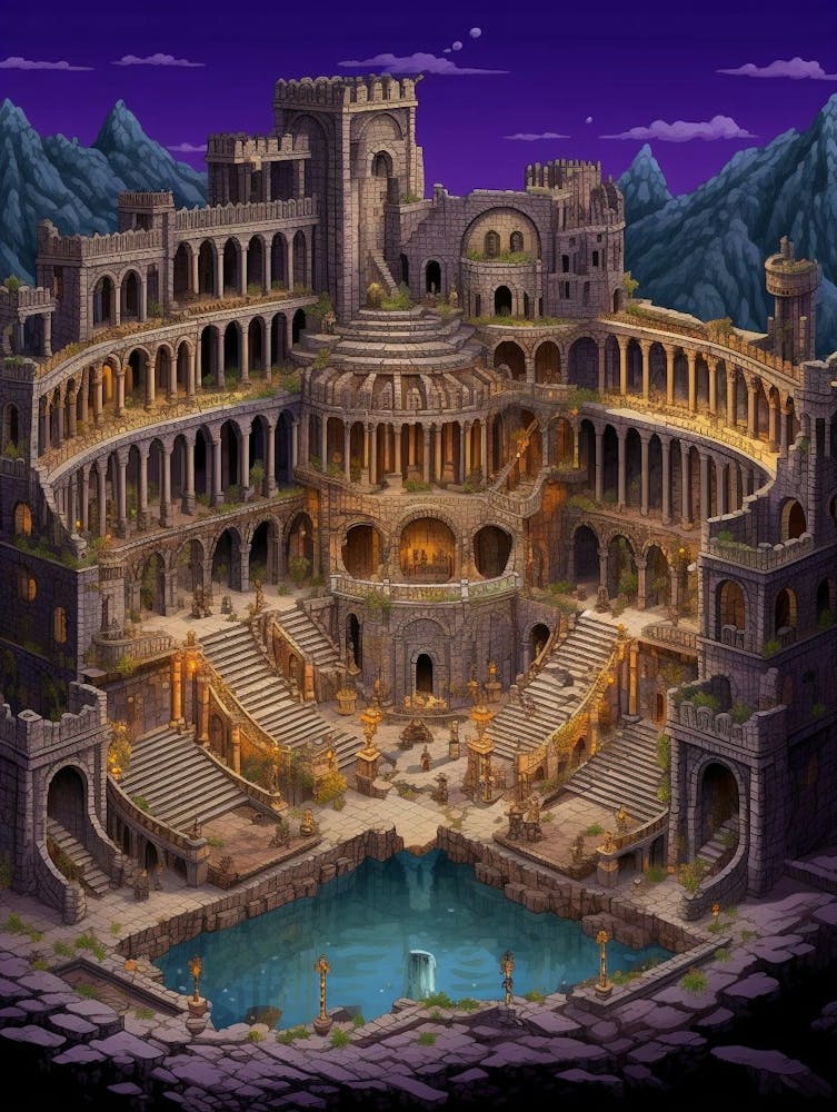 Aspendos Theater Pixel Art 4