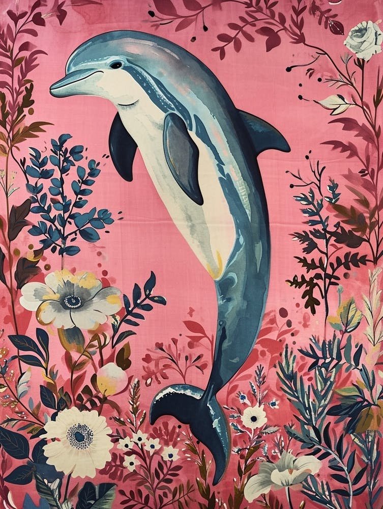 Floral Animal Painting Dolphin 3