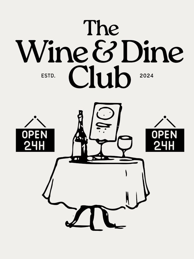 Wine & Dine Club Neutral Beige & Black